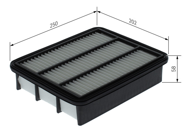 F026400744, Luftfilter, Filtr vzduch., BOSCH, PY8W133A0, SH0113A0A, SH01133A0, SH01133A0A, 03966603, A1945, ALA8381, C25014, E1102L, EAF902, ELP9435, LX3539, MA3057, MA4602, MD8648, N1323066, PA7854, WA9790, C26028