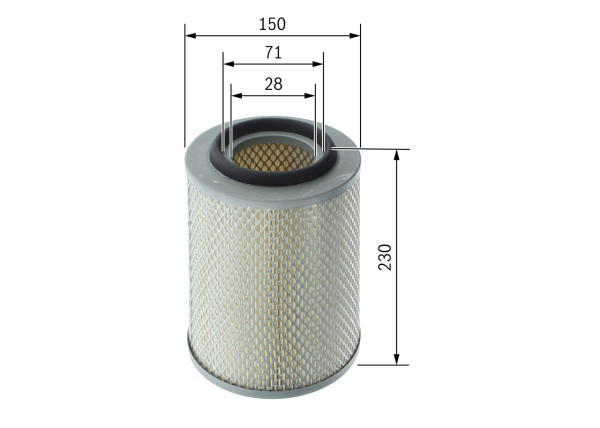 F026400761, Luftfilter, Filtr vzduch., BOSCH, A0030943904, 0030943904, 09737, 1457433627, 2728300, 8110, A37656, A553, AF0472, AF4917, AI3373, AM407, C151271, CA5222, E285L01, FA3183, FA3349, FLI6781, LAF8609, LX496, MA576, PA3753, PC2072E, RM940, S3550A, WA6071, 42350E, PC846