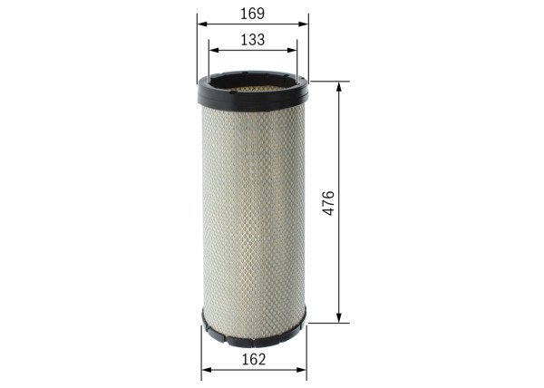 F026400774, Sekundært luftfilter, Filtr vzduch., BOSCH, 1869990, 043238, 49343, 50019061, 81017, AF25615, AM4481W, CF17006, E1710LS, FA3878, FLI9012, HP2667, K165300N50, P953214, R974, WA10956, 9061AR