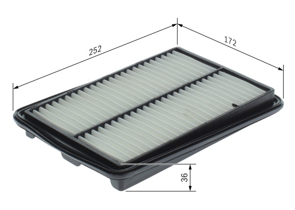 F026400798, Luftfilter, Filtr vzduch., BOSCH, 165004EA0C, 165464BE0D, 165464EA0C, 1689024780, 30C5400, 622, A1803, ADR162223, AP1243, C26280, CA12109, E1335L, EAF989, ELP9601, FA3469, LVFA1603, LX4239, MA3469, MD3016, NA2678, P696A, PA7319, QFA1080, WA9847, LX4551, WA9924