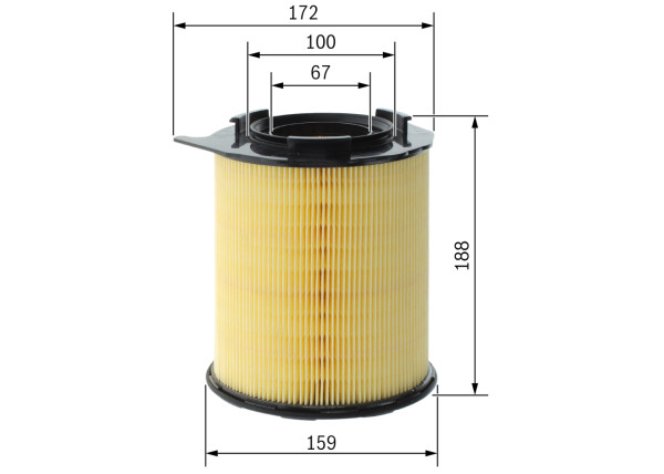Luftfilter - F026400810 BOSCH - A1330940104, 1330940104
