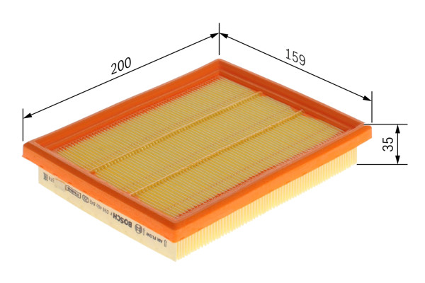 Luftfilter - F026400842 BOSCH - 165460392R, C19008