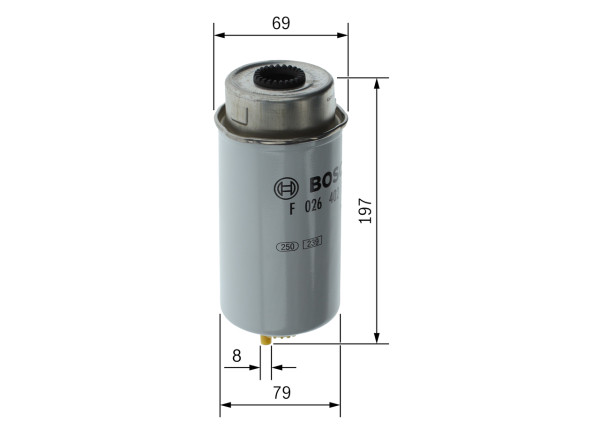 F026402122, Drivstoffilter, Palivový filtr, BOSCH, 1685852, 5021192734, 1712932, 3C119155BD, 3C119176BA, 3C119176BB, 3C119176BC, 4537952, 4669224, 105814, 2445700, 5063, 587744, 6013, 7143230011, 8660003078, ADF122322, BF9810D, CFF100475, CS735, EFF272D, EFG335, ELG5430, FG2120, FP2579, FP5792, FSM4254, G170, HDF639, KC502