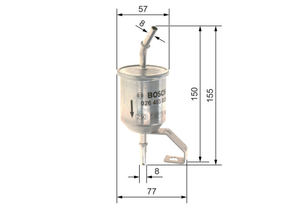Drivstoffilter - F026403026 BOSCH - 2330075140, ALG3084, E139