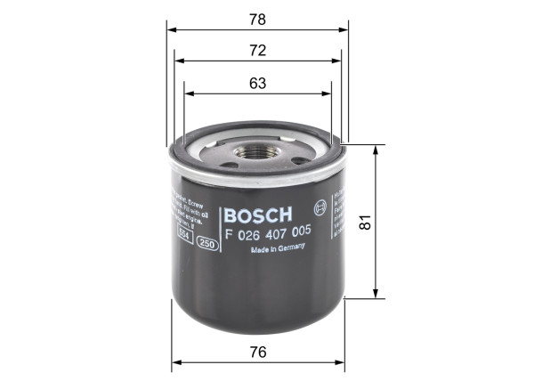 F026407005, Oljefilter, Olejový filtr, BOSCH, 0012000009, 04105409BB, 047115561F, 110200, 1651073001000, 25011520, 30548485, 46600198, 93186554, BLM107020, CDU1179, M05281090, 0012000014, 04273810, 047198561F, 1651073002000, 418719, 46620004, 55560202, 7496144, 0415264010, 115094100, 4105409BB, 419719, 46621482, 7894066, 0892202004, 4273810, 441070191936, 6796585