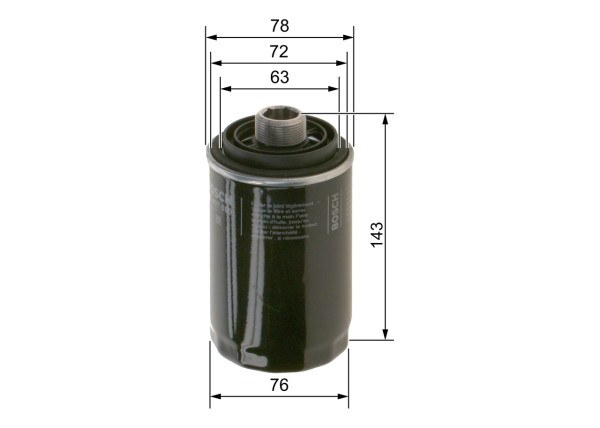 Oljefilter - F026407080 BOSCH - 06H115403, 06J115403A, 1016053926