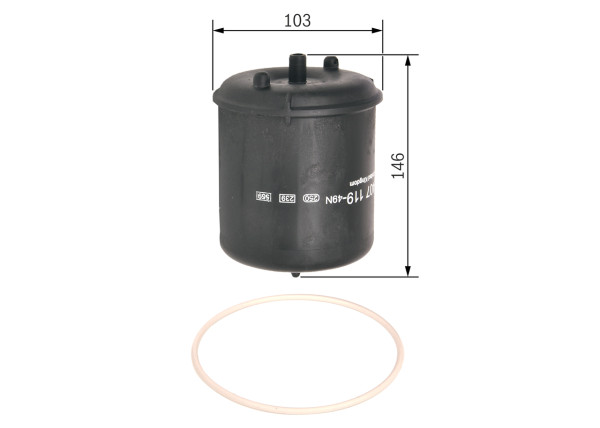 F026407119, Oljefilter, Olejový filtr, BOSCH, 1643072, 7424993655, 1872106, 1922496, 1948919, 57140, BC7326, CS41008, EHC8503, FT4788, OR7453, OZ9D, P550793, Z16D183, ZR905Z, FT5814, P550952, P574862