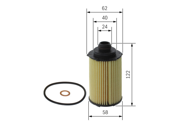 Oljefilter - F026407348 BOSCH - 6731803009, SO808, 6731840025