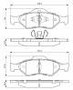 Bremsekloss sett - 0986424645 BOSCH - 1130715, 1E123323Z, YS6J2K021AA