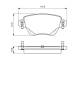Bremsekloss sett - 0986494046 BOSCH - 1S712M008AD, 7701207187, CS217362