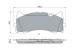 Bremsekloss sett - 0986424886 BOSCH - A0004204700, A0004209400, 0004204700