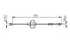 Kabel, parkeringsbrems - 1987482121 BOSCH - 1228027, 98AG2853AH, 105360