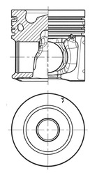 40679600, Stempel, Píst komp.TCD 7.8 L6/kom.65,68mm, KOLBENSCHMIDT, Deutz Fendt Vario TDC2013-L6 TCD7.8-L6 TTCD7.8-L6 Volvo D8H D8K Euro6, 0126/00, 04912470
