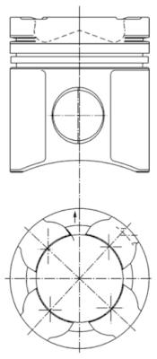94850600, Stempel, Píst komp.D 2866 LF/kom.80,00mm, KOLBENSCHMIDT, Man TGA F2000 D2866LF31→32 D2866LF36→37 D2866LF39→43 D2866LF45 Euro2 1998+, 51.02511-7354, 51.02511-7358, 128L74, 87-104300-00, 2290600