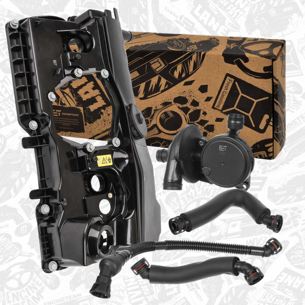 CB0044VR1, Oljeutskiller, veivhuslufting, Kryt hlavy válce N46 /vč.odlučovače, ET ENGINETEAM, BMW 1 (E87) 118 i BMW 3 (E90) 318 i BMW 3 Touring (E91) 318 i N46 B20 B 2007+, 11617526654, 11157533332, 11157542633, 11157533341, 11127553171, 11127555212, 11128645888