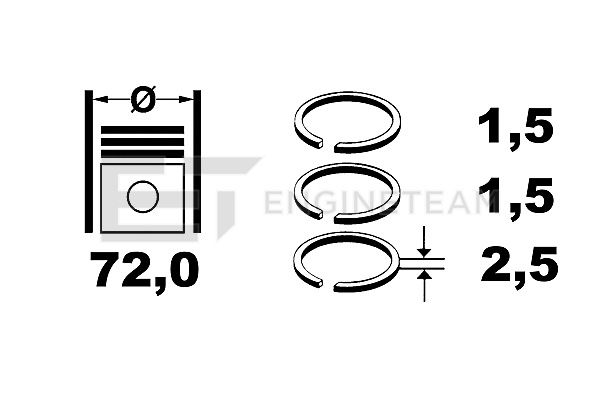 Stempelringsett - R1004000 ET ENGINETEAM - 08-426300-00, 9-3754-00