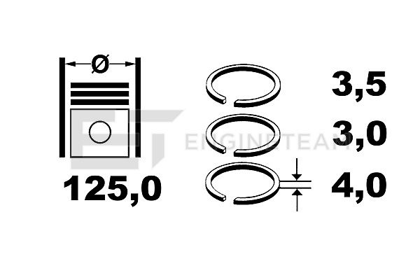 R1008300, Stempelringsett, Sada píst.kr.(1) F3AE, ET ENGINETEAM, Iveco Stralis/EuroStar/EuroTech F3AE0681B/D/E 1993+, 2991781, 00968V0, 08-121900-00, 240010, 800070310000