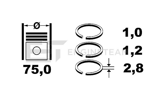 Stempelringsett - R4000200 ET ENGINETEAM - 08-433700-00
