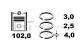 Stempelringsett - R1000800 ET ENGINETEAM - 0030309724, 9060300124, 00316N0