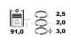 Stempelringsett - R4001000 ET ENGINETEAM - 23040-4A900, 23040-4A901, 23040-4A902