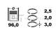 Stempelringsett - R4001400 ET ENGINETEAM - 12033-0W813, 12033-0W814, 12033-0W81A