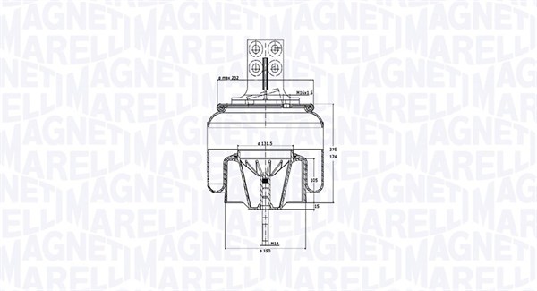 Luftbelg, fjæring - 030607020272 MAGNETI MARELLI - 41225901, 41270466, 183610