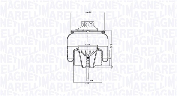 Luftbelg, fjæring - 030607020274 MAGNETI MARELLI - 41270463, 183590, 1T15LNR4.5/W01M5