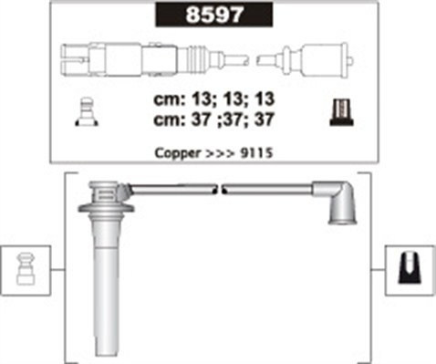 Tennplugg kabelsett - 941318111303 MAGNETI MARELLI