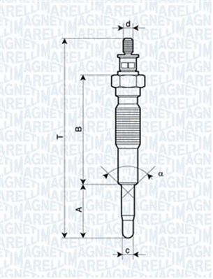 Glødeplugg - 062900094304 MAGNETI MARELLI - PN1118601, CH614, DG-645