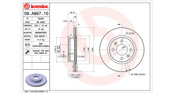 Bremseskive - 360406112000 MAGNETI MARELLI - 5171207700, 517120X700, 51712B9000