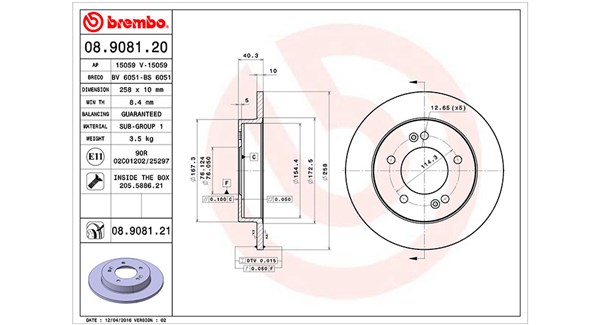 360406114200, Bremseskive, Brzdový kotouč, MAGNETI MARELLI, 584111P300, 08.9081.20, 0986479059, 15059, 203533, 24011003571, 320380820, 55261, 92226103, BDA2569.10, BG4310, BS6051, DDF1874, DF6144, DSK2765, MDC2239, 313533, 410357, 986479059, DDF1874C