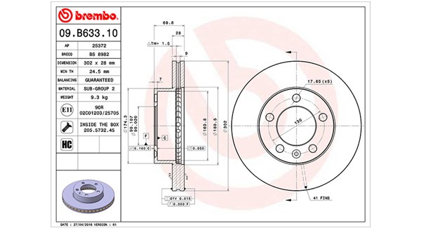 360406121100, Bremseskive, Brzdový kotouč, MAGNETI MARELLI, 4020600Q0G, 4419359, 8200688880, 93197403, 8660003514, 0986479716, 09.B633.10, 203976, 24012802521, 25372, 430262520, 55286, 92228600, BDA2654.20, BG4328, BS8982, DDF1974C, DDF1974C1, DF6131S, DSK2838, K206954N50, 313976, 428252, 92228603, MDC2240