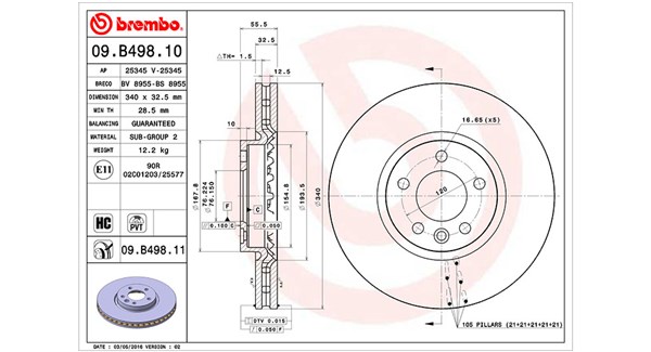 360406125600, Bremseskive, Brzdový kotouč, MAGNETI MARELLI, 7E0615301C, 7E0615301F, 0986479546, 09.B498.10, 2047145, 24013301001, 25345, 55303, 600324920, 92230305, BDA2572.20, BG9106, BS8955, DDF2182C, DDF2182C1, DF6499S, MDC2261, 09.B498.11, 3147145, 433100, 600324952, 09B49810