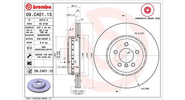 360406130704, Bremseskive, Brzdový kotouč, MAGNETI MARELLI, 34206797607, 34206894382, 0986479E17, 09.C401.13, 150291920, 24012402512, 25573Z, 65148, 92265625, BD180607, BG4752C, BZ9183, DDF2480C, DF6607S, 150291932, 424251