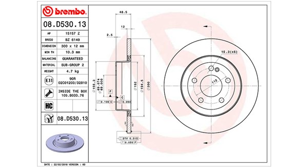 Bremseskive - 360406133204 MAGNETI MARELLI - 0004230512, A0004230512, 08.D530.13