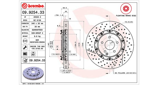 Bremseskive - 360406128503 MAGNETI MARELLI - 1714210012, 1714210112, A1714210012