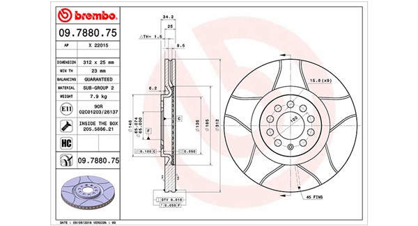 360406013105, Bremseskive, Brzdový kotouč, MAGNETI MARELLI, 8L0615301, 8N0615301A, JZW615301G, 0832992, 09.7880.75, 0986478467, 100124020, 17058, 186887, 204774, 220115V, 230706C, 24012501231, 34193, 53971, 562132B, 562132J, 92098500, 980004, BD126241, BDA1744.20, BG3528C, BR34193, BV8377, CW25123, DDF1118, DF4064, DI955878, DSK2031, MDC1381