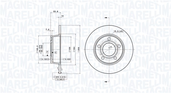 360406013301, Bremseskive, Brzdový kotouč, MAGNETI MARELLI, 4B0615601A, 0832880, 08.9751.11, 0986478704, 100332220, 14863, 17061, 197124, 204770, 230774C, 24011002591, 34176, 50305, 92104100, 96987, BD180085, BDR1747.10, BG3672, BR34176, BS7662, CW10259, DDF1190, DF4126, DI956097, DSK2117, MDC1480, 08975111, 0986AB6121, 100332252, 1815204764
