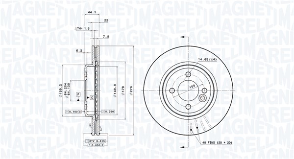 360406017401, Bremseskive, Brzdový kotouč, MAGNETI MARELLI, 34111502891, 0832984, 0986478606, 09.8655.11, 150340020, 17349, 186762, 204016, 24012202041, 24220, 34231, 50324, 562139B, 562139J, 92107500, 980153, BD126290, BG3661, BR34231, BS8403, CW22204, DDF1127, DF4197, DI956134, DSK2060, MDC2619C, 09865511, 0986AB6416, 150340052, 1815201544