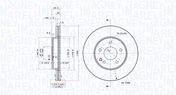 360406031301, Bremseskive, Brzdový kotouč, MAGNETI MARELLI, 1244211612, 1244212712, 2024210712, 2024210912, A1244211612, A1244212712, A2024210712, A2024210912, A202421091264, 0832627, 09.4869.34, 0986478301, 16181, 186280, 203317, 230314, 24.0122-0132.1, 24480E, 34091, 400.1426.00, 52118, 561697B, 561697J, 629620, 800-314, 8129, 92059400, 96714, AC2143D, BD125443