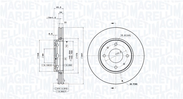 360406052001, Bremseskive, Brzdový kotouč, MAGNETI MARELLI, 3081802, M818027, 30818027, MB818027, 308180270, MR818027, 308180272, 0832815, 09.7720.10, 0986478493, 129467, 140671, 14844, 15963, 17022, 186707, 204839, 230467, 24.0124-0159.1, 24749, 34210, 37-0544, 50281, 5155215019, 55914844, 562088B, 562088J, 60-05-540, 6040541, 610370000