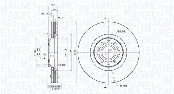 360406075201, Bremseskive, Brzdový kotouč, MAGNETI MARELLI, 8D0615301K, 8D0615301M, 8E0615301AD, 0833106, 0986478985, 09.A598.11, 100124920, 17243, 197198, 2047107, 230705C, 24013001131, 34204, 50316, 92106700, 980028, BD126551, BG3714, BR34204, DDF1705, DDF1705C1, DF4258S, DI956024, DSK2285, MDC1444C, 0986AB6114, 09A59811, 100124952, 17243S, 24033001131