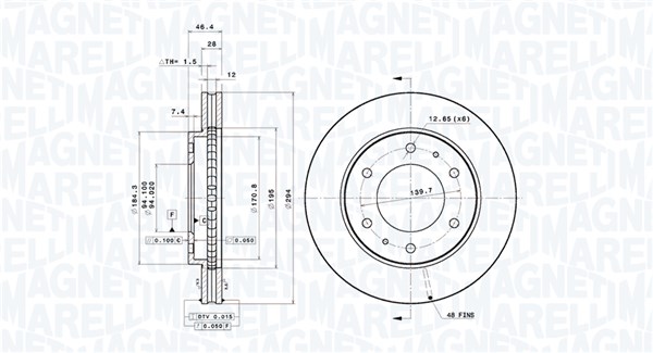 360406079501, Bremseskive, Brzdový kotouč, MAGNETI MARELLI, 4615A201, 6000609712, MN102276, 0986479704, 0986479D69, 09.A868.11, 203059, 24012803121, 380217200, 428312, 54802, 92180203, BG4257, DDF1818, DF4920, DSK3288, 0986479F45, 313059, 380217220, DDF1818C, MDC1960
