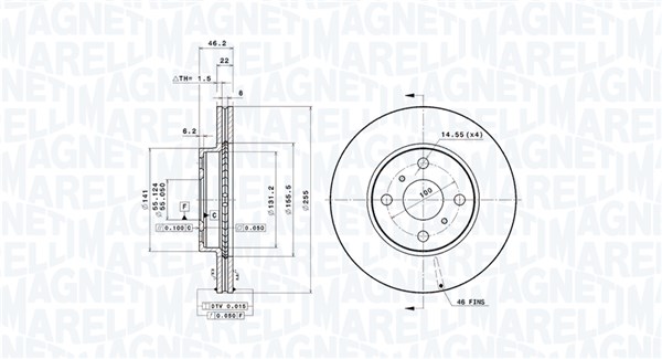 360406110801, Bremseskive, Brzdový kotouč, MAGNETI MARELLI, 435120D090, 435120D130, 435120D220, 435120D230, 4351252120, 0833028, 0986479430, 09.A707.11, 10131439, 2045107, 24012202461, 25256, 54561, 590280820, 92156100, 980476, BD126409, BDA2315.20, BG4053, BR900348, BS8866, DDF1779, DF4806, DSK2515, MDC2062, 3145107, 422246, 590280852, DDF1779C