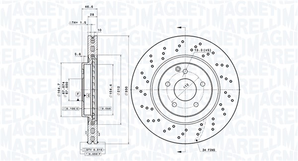 360406113001, Bremseskive, Brzdový kotouč, MAGNETI MARELLI, 2034211312, A2034211312, 0833076, 0986479135, 09.A448.20, 2033117, 24012801771, 25242V, 34331, 400362420, 54198, 92119803, 980521, BD180142, BDR2244.25, BG3985C, BR900706, BV8852, CW28177, DDF1582, DDF1582C1, DF6153S, DSK2453, MDC2301, 09.A448.21, 3133117, 400362453, 428177, 54198HC, 92119805