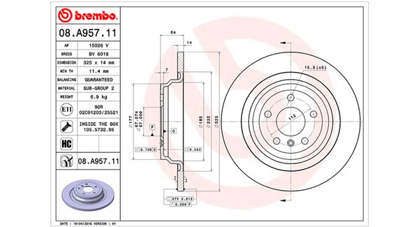 Bremseskive - 360406120001 MAGNETI MARELLI - 1664230012, A1664230500, 1664230500