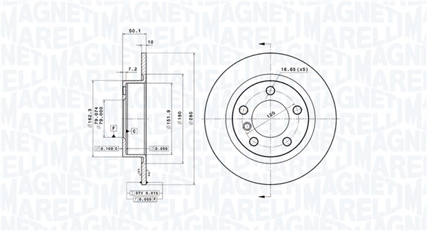 360406121401, Bremseskive, Brzdový kotouč, MAGNETI MARELLI, 34209804830, BD180445, 34219811539, 08.B649.11, 0986479728, 150348720, 15037, 24011003581, 3115121, 55387, 92238703, BG4561, BR901048, BS6029, DDF2123C, DF6353, DSK2997, MDC2712, 150348752, 410358