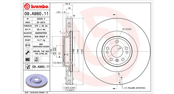Bremseskive - 360406122501 MAGNETI MARELLI - 1664210212, 1664210812, A1664210212