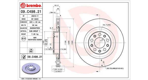 Bremseskive - 360406127801 MAGNETI MARELLI - 50532946, 50546509, 50554319