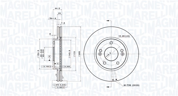 360406154301, Bremseskive, Brzdový kotouč, MAGNETI MARELLI, 517122V000, 517124V000, 517123X000, 51712A6000, 517123Y000, 51712A7000, S51712A6000E, S517122V000, 0833519, 0986479A12, 0986479F36, 09.C249.11, 203445, 24012301181, 24012301231, 25495, 285352720, 55431, 92243103, BD180377, BDA2603.20, BG4745C, BR901096, BS9105, DDF2187C, DF6628, MDC2392, 203538, 285352752, 423118